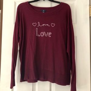 Maroon Embroidered Gap Sweater